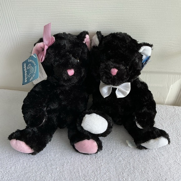 Applause Other - Black and White Stuffed Animal Cat Set